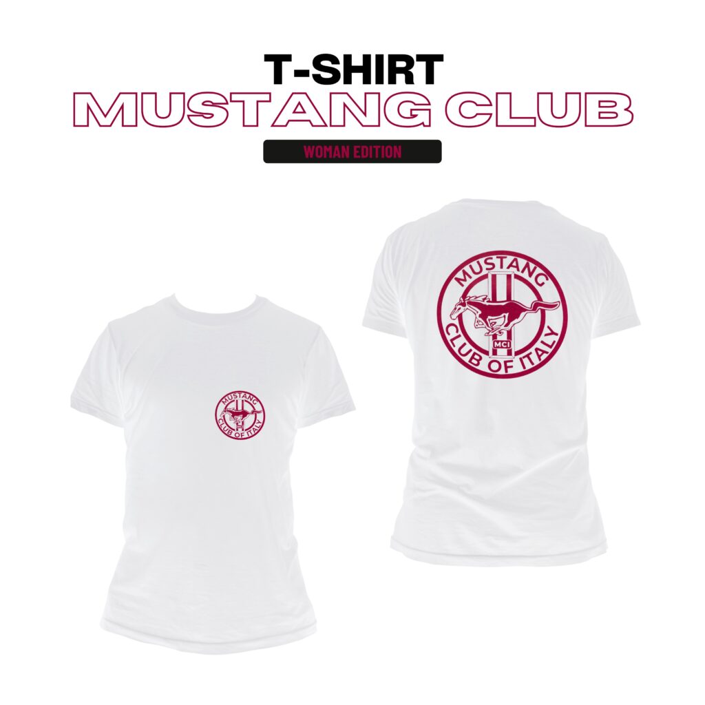 T-shirt donna Mustang Club - bianca