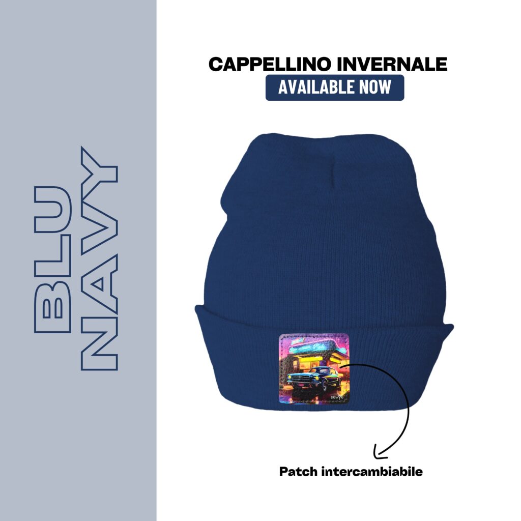 Cappellino invernale a coste - Blu Navy