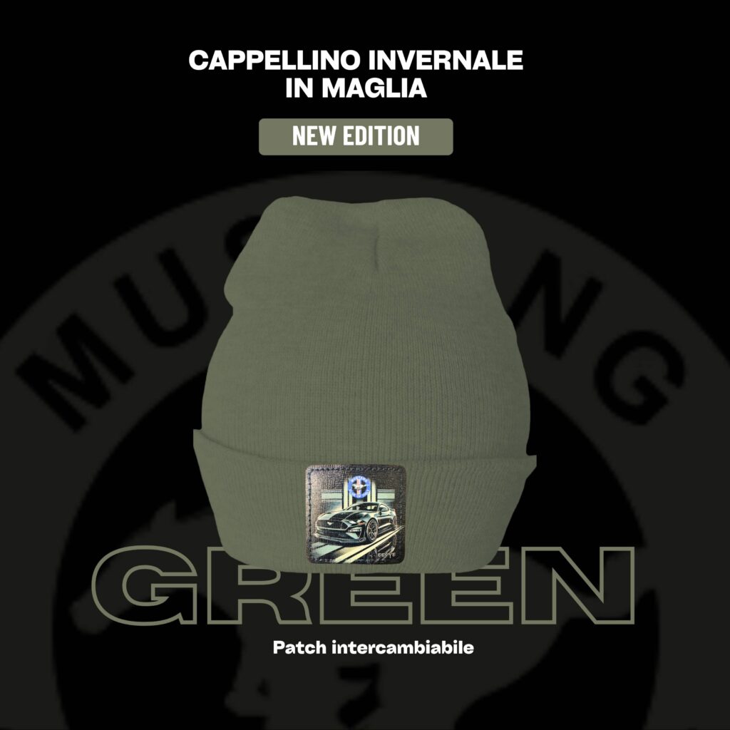 Cappellino invernale in maglia - Verde militare